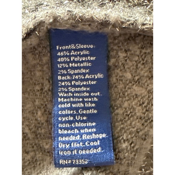 Apt 9 Women's Gray Sparkle Glitter Polka Dot Long Sleeve Sweater Size Medium - Picture 9 of 11